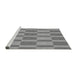 Sideview of Machine Washable Transitional Dark Gray Rug, wshpat3953gry