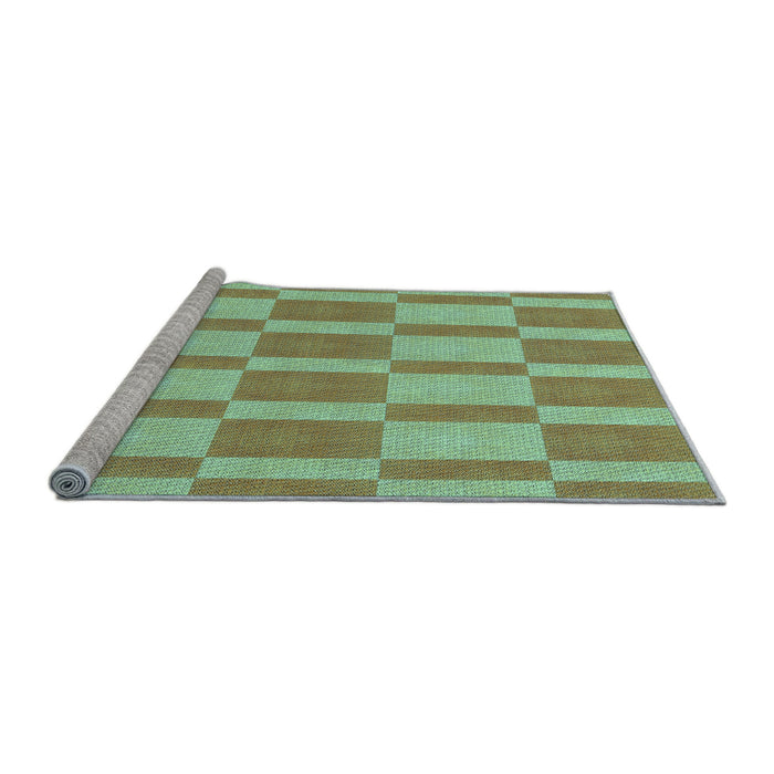 Sideview of Machine Washable Transitional Pastel Green Rug, wshpat3953lblu