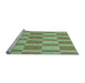 Sideview of Machine Washable Transitional Pastel Green Rug, wshpat3953lblu