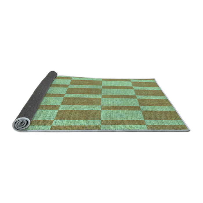Thickness of Patterned Pastel Green Rug, pat3953lblu
