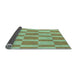Thickness of Patterned Pastel Green Rug, pat3953lblu