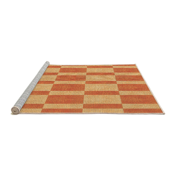 Sideview of Machine Washable Transitional Orange Rug, wshpat3953org