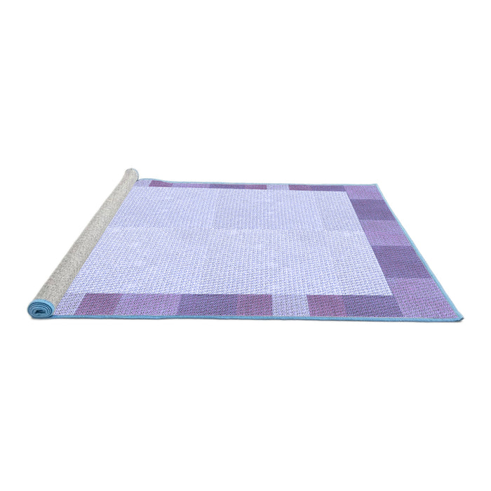 Sideview of Machine Washable Transitional Blue Rug, wshpat3954blu