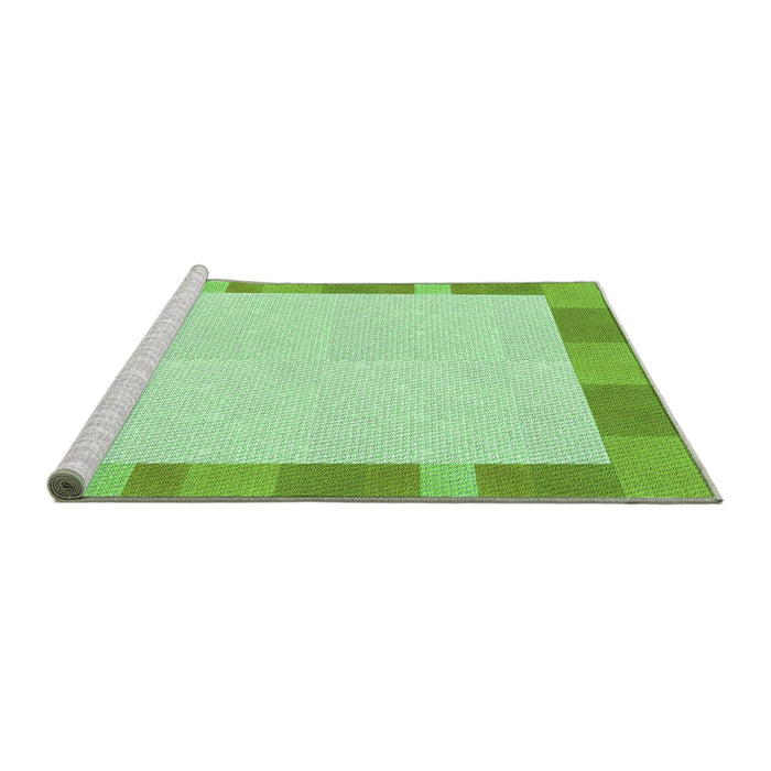 Sideview of Machine Washable Transitional Green Rug, wshpat3954grn