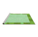 Sideview of Machine Washable Transitional Green Rug, wshpat3954grn