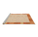 Sideview of Machine Washable Transitional Deep Peach Orange Rug, wshpat3954org