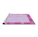 Sideview of Machine Washable Transitional Blossom Pink Rug, wshpat3954pur