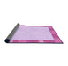 Thickness of Patterned Blossom Pink Rug, pat3954pur