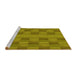 Sideview of Machine Washable Transitional Dark Yellow Green Rug, wshpat3955yw