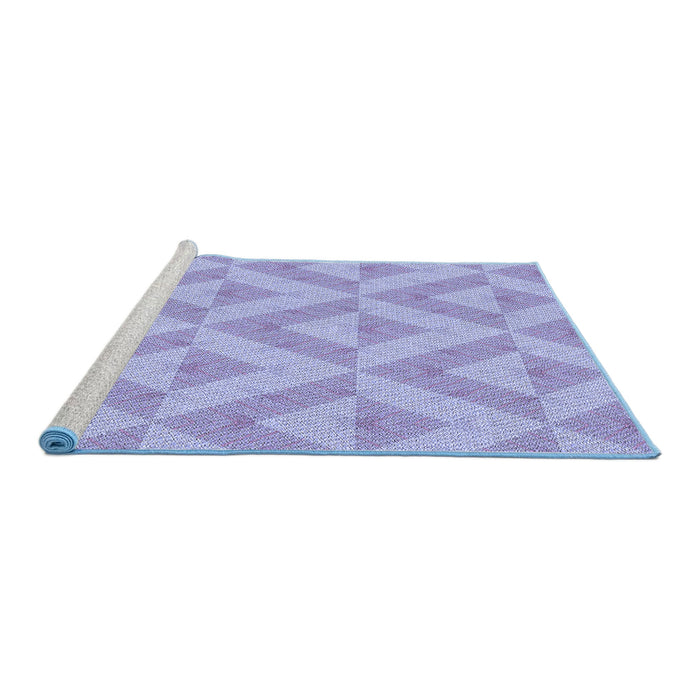 Sideview of Machine Washable Transitional Medium Slate Blue Rug, wshpat3956blu