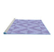 Sideview of Machine Washable Transitional Medium Slate Blue Rug, wshpat3956blu