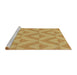 Sideview of Machine Washable Transitional Saffron Yellow Rug, wshpat3956brn