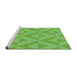 Sideview of Machine Washable Transitional Emerald Green Rug, wshpat3956grn