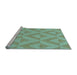 Sideview of Machine Washable Transitional Blue Green Rug, wshpat3956lblu