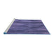 Sideview of Machine Washable Transitional Medium Slate Blue Rug, wshpat3957blu