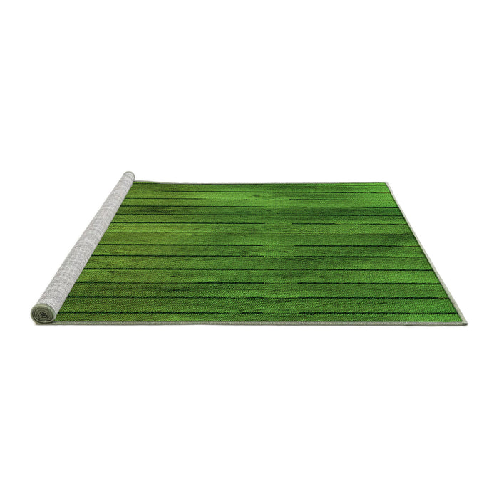 Sideview of Machine Washable Transitional Apple Green Rug, wshpat3957grn