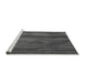 Sideview of Machine Washable Transitional Platinum Gray Rug, wshpat3957gry