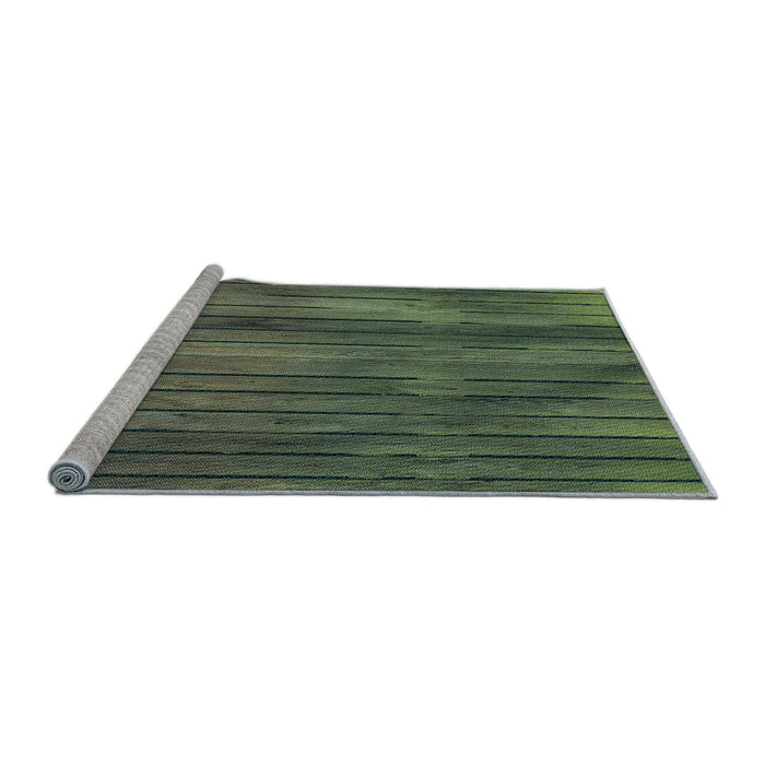 Sideview of Machine Washable Transitional Army Green Rug, wshpat3957lblu