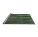 Sideview of Machine Washable Transitional Army Green Rug, wshpat3957lblu