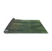 Thickness of Patterned Army Green Rug, pat3957lblu