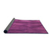 Thickness of Patterned Medium Violet Red Pink Rug, pat3957pur