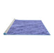 Sideview of Machine Washable Transitional Sky Blue Rug, wshpat3958blu