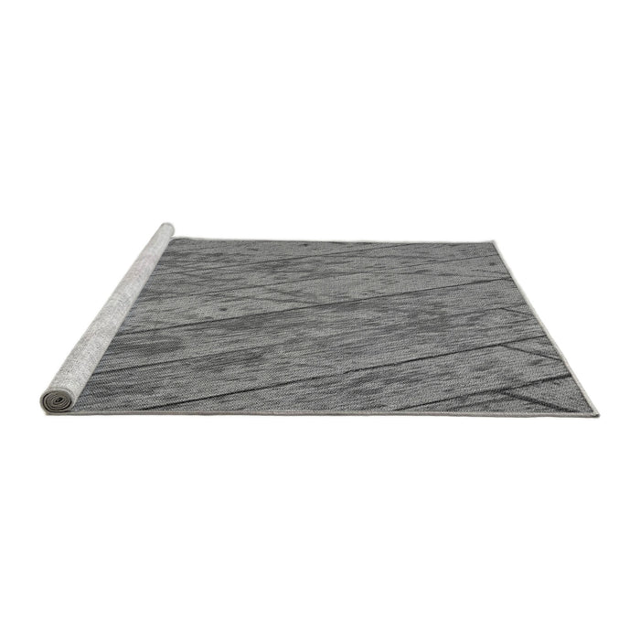 Sideview of Machine Washable Transitional Ash Gray Rug, wshpat3958gry