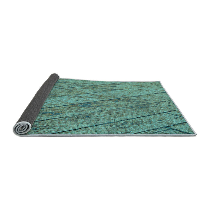 Thickness of Patterned Sea Green Rug, pat3958lblu