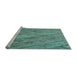 Sideview of Machine Washable Transitional Sea Green Rug, wshpat3958lblu