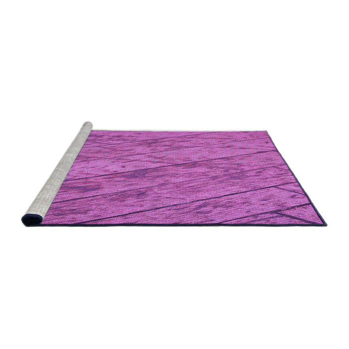 Sideview of Machine Washable Transitional Bright Neon Pink Purple Rug, wshpat3958pur