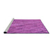 Sideview of Machine Washable Transitional Bright Neon Pink Purple Rug, wshpat3958pur