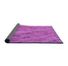 Thickness of Patterned Bright Neon Pink Purple Rug, pat3958pur