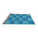 Sideview of Machine Washable Transitional Neon Blue Rug, wshpat3959lblu