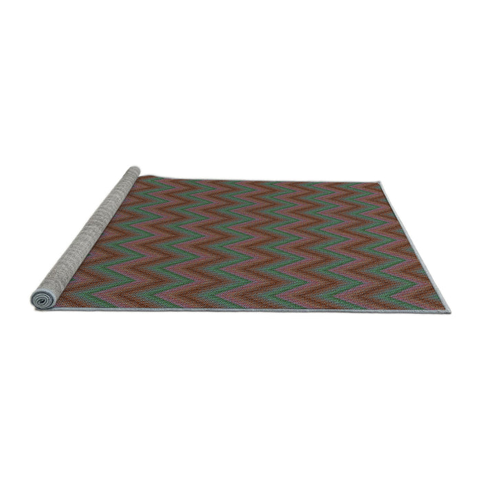 Sideview of Machine Washable Transitional Camouflage Green Rug, wshpat396lblu