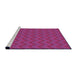 Sideview of Machine Washable Transitional Neon Pink Rug, wshpat396pur