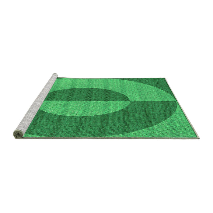 Sideview of Machine Washable Transitional Neon Green Rug, wshpat3960grn