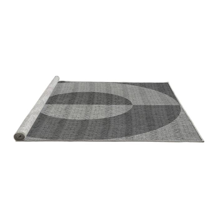 Sideview of Machine Washable Transitional Carbon Gray Rug, wshpat3960gry