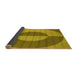 Thickness of Patterned Dark Yellow Green Rug, pat3960yw