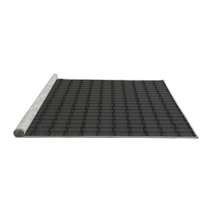 Sideview of Machine Washable Transitional Charcoal Black Rug, wshpat3961gry