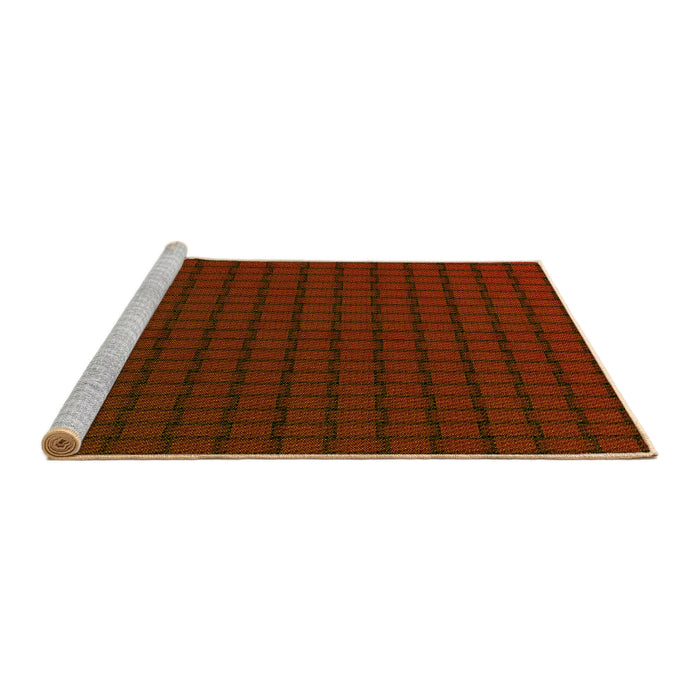 Sideview of Machine Washable Transitional Mahogany Brown Rug, wshpat3961yw