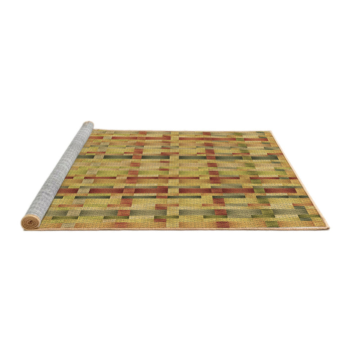 Sideview of Machine Washable Transitional Yellow Rug, wshpat3962brn