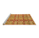 Sideview of Machine Washable Transitional Orange Red Orange Rug, wshpat3962org