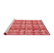 Sideview of Machine Washable Transitional Ruby Red Rug, wshpat3962rd