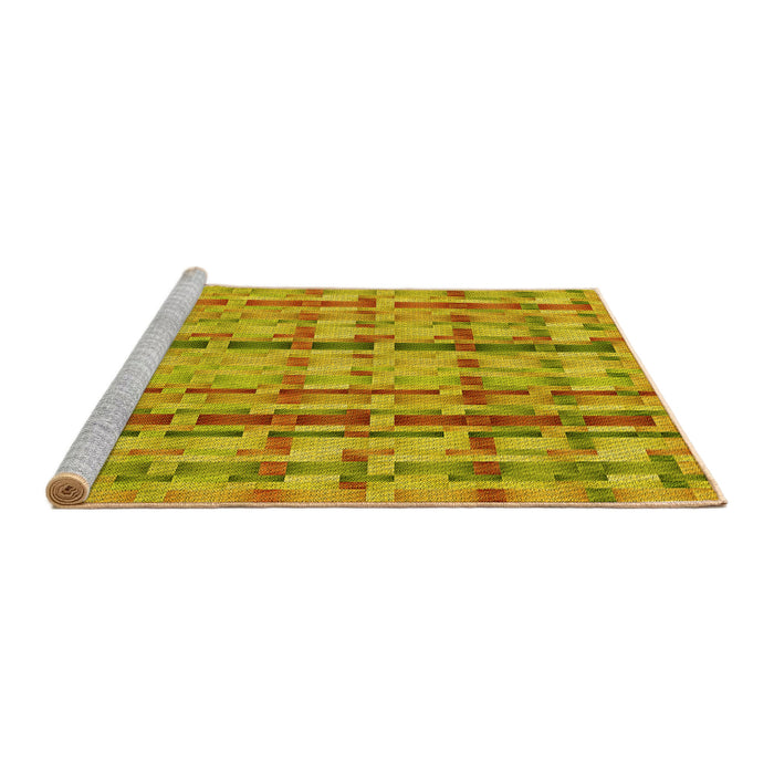 Sideview of Machine Washable Transitional Deep Yellow Rug, wshpat3962yw