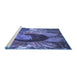 Sideview of Machine Washable Transitional Sky Blue Rug, wshpat3966blu