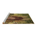 Sideview of Machine Washable Transitional Caramel Brown Rug, wshpat3966brn