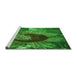 Sideview of Machine Washable Transitional Green Rug, wshpat3966grn