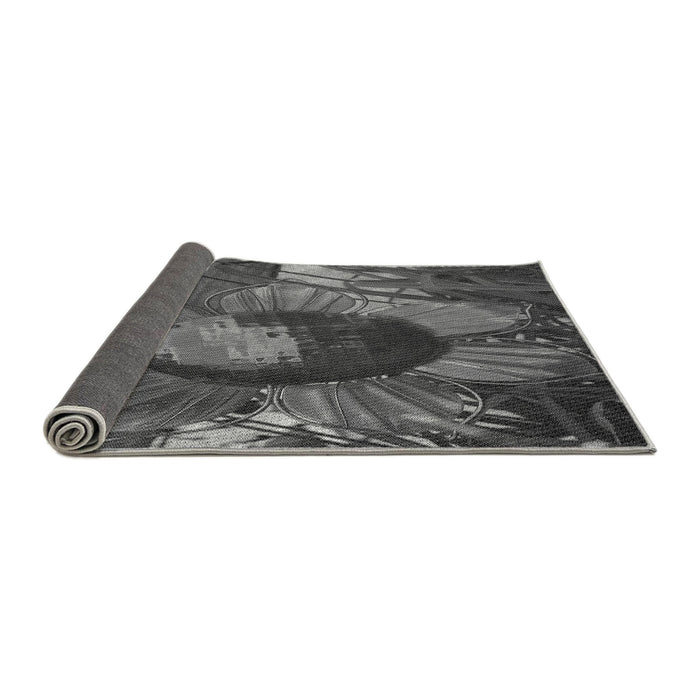 Thickness of Patterned Black Rug, pat3966gry