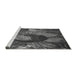 Sideview of Machine Washable Transitional Black Rug, wshpat3966gry