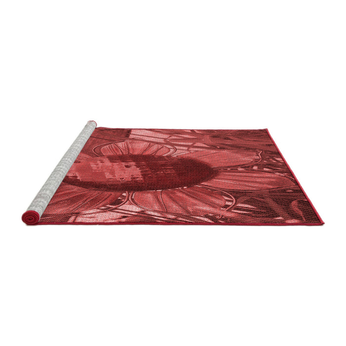 Sideview of Machine Washable Transitional Red Rug, wshpat3966rd
